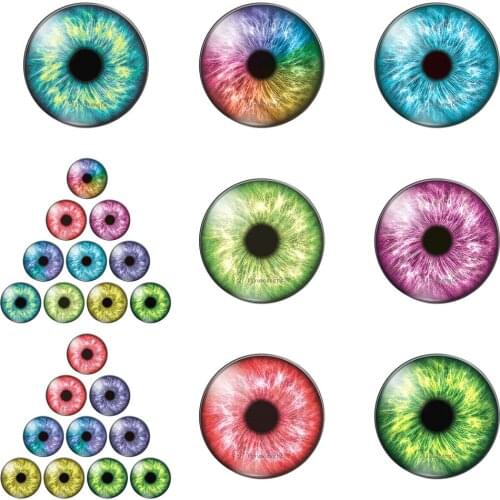 Animal Eyes in Pairs or Mixed Dragon Cat Toys Eyes 12mm/20mm/25mm/30mm Round Photo Glass Cabochon Demo Flat Back Making Findings