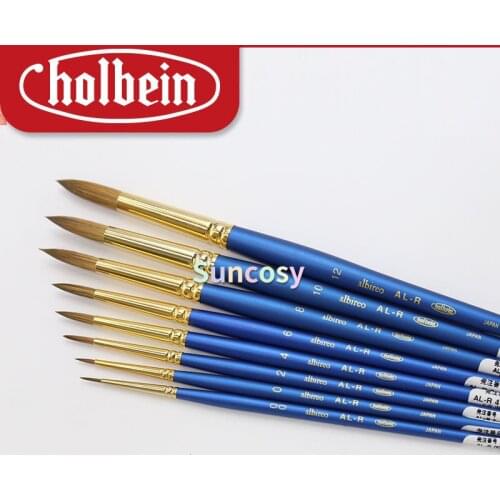 Holbein AL-R Horse hair, synthetic fiber hair, round head watercolor brush, For Artist Painting Brush Art Tool Art supplies
