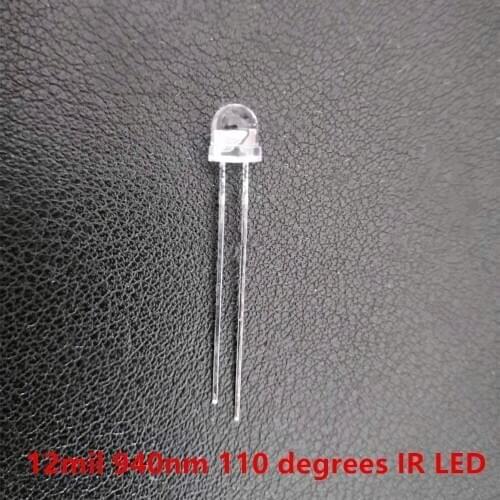 20 Pcs/lot 5X6X5.5mm 12mil Infrared IR LED 940nm invisible Diode 110degree Through Hole Led Light Diodes For Security camera