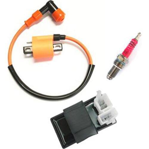 Ignition Coil+6 Pin AC CDI 3-Electrode+D8TC D8TJC Spark Plug For CG 125cc 150cc 20cc 250cc Vertical Air-cooled