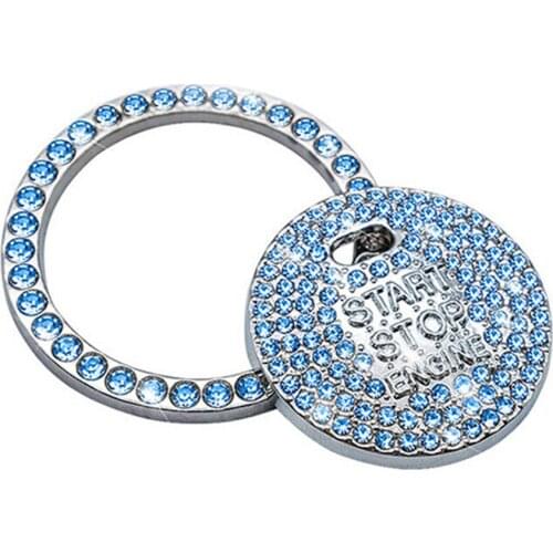 Start Button Stop Sticker Switch Universal Accessories Blue Car Engine