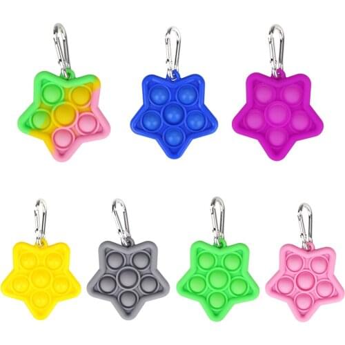 Carambola Five Pointed Star Push Bubble Sensory Toy Autism Relief Stress Toys for Kids Adult Decompression Toy Keychian