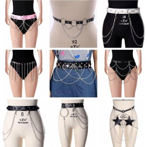 Leather Chest Strap Garter Belt Women Gothic Erotic Lingerie Bdsm Adjustable Handmade PU BDSM Bandage Sexy Body Chest Harness