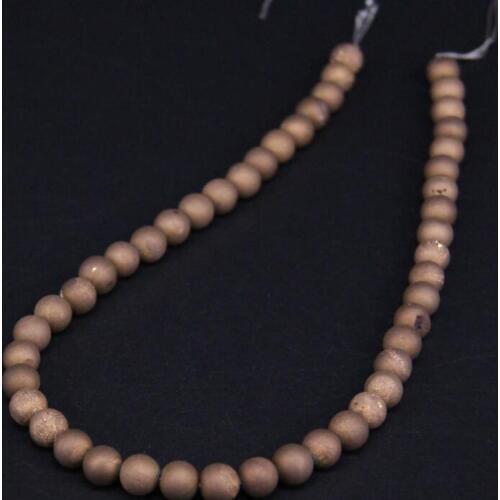 3Strand/Lot,8-12mm Coppery Titanium Natural Agates Drusy Geode Round Loose Beads Wholesale,DIY Necklace Bracelet Jewelry Making