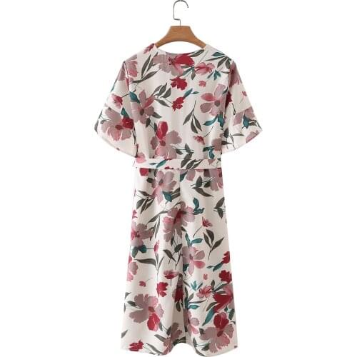 JC·KILIG 2021 Floral Print Lace Dress AZ5102