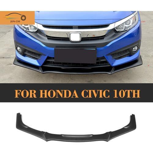 Matt Black Car Front Lip Spoiler Case For Honda CIVIC 10TH 2016 2017 DX EX EX-L LX Touring Turbo PU