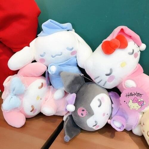 Cute 20~25CM Cinnamorol Kuroml Melodl Kittl Plush Toys Stuffed Animal Soft Doll Kids Birthday Gift Cartoon Anime