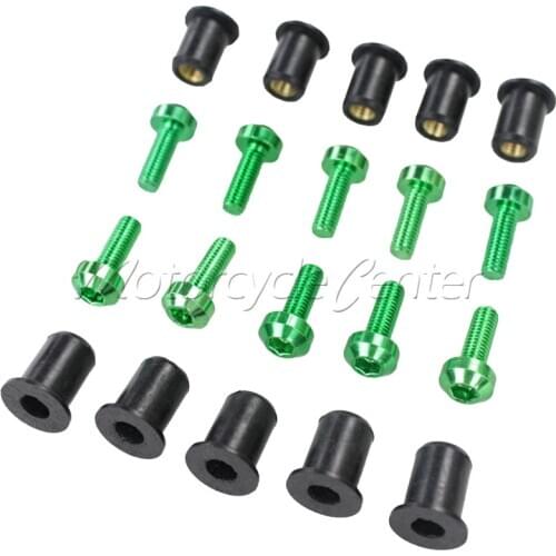 Motorcycle Universal 5MM Windscreen Windshield Bolts Screw Kit For Honda Suzuki Yamaha Kawasaki BMW Ducati Green