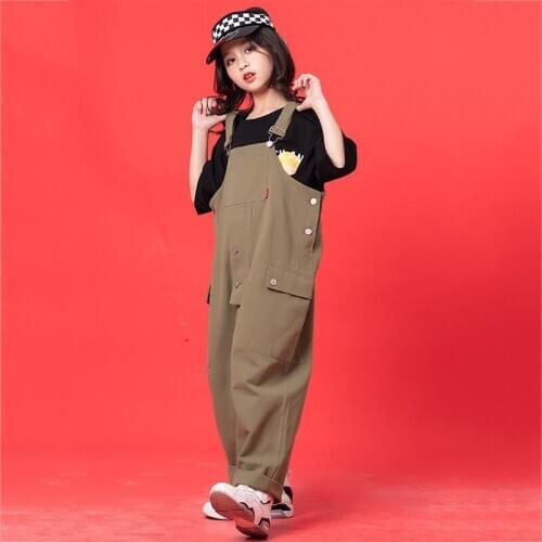 New Kids Jazz Dance Clothes Color Loose Fashion Street Dance Practice Wear Hip Hop Rave Outfit Stage Performance Costumes YB1180