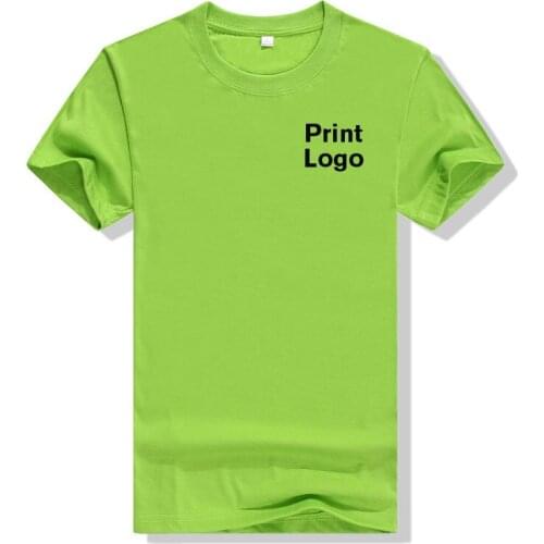 OEM Design Logo T Shirt DIY Custom Womens Casual Cotton Tops Tees Short Sleeve Printed Name Embroidery