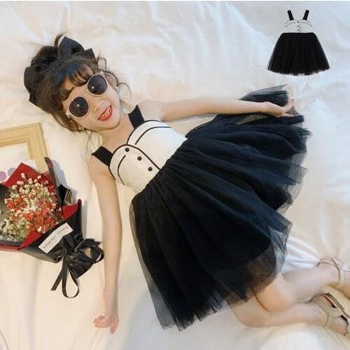 1-6Y 2021 Summer Girls Dresses Cotton Dress Summer Girl Lace Fluffy Tutu Dress Princess Kids Dress Sleeveless Children Clothes