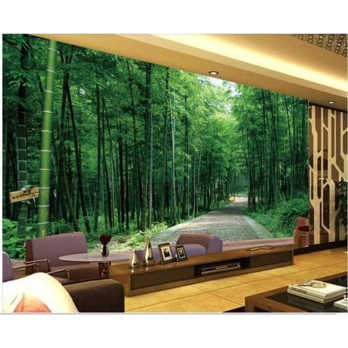 Custom photo mural 3d wallpaper The bamboo trail decorates the TV background wall 3d wall murals wallpaper for living room