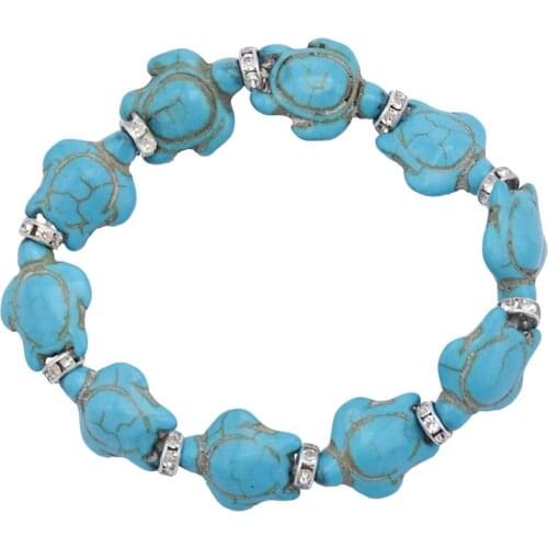 Handmade Adjustable Sea Turtle Charm Bracelet Green Stone Turtle Braiding Macrame Men Womens Bracelet Jewelry