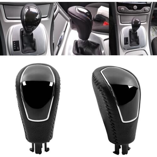 For Ford Mondeo MK4 S-MAX Kuga Galaxy MK1 BLK Automatic Leather Gear Shift Knob Lever Shifter Pen Car-Styling Accessories