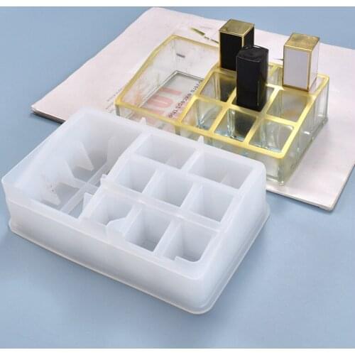 DIY Crystal Epoxy Resin Mold Self-made Lipstick Multi-purpose Storage Box Silicone Mold for Resin