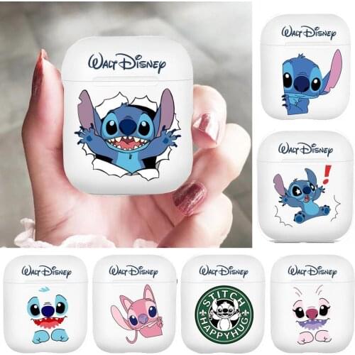 Stitch Couples Silicone Cases For Apple Airpods 1/2 Protective Shockproof Wireless Earphone Cover Charging Box Bags Hot
