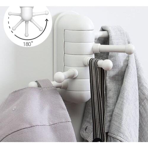 180 Degree Rotating Storage Rack Clothes Organizer Five-Claw Hooks Hanger Home Decor Caterpillar Wall Hanging Hook Towel Holder