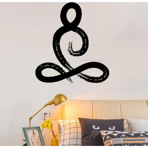Funny Symbol Yoga Pose Wall Decal Vinyl For Yoga Studio Wall Sticker Decor Living Room Home Decal Self-adhesive Mural CN104