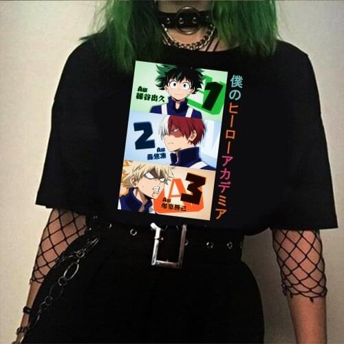 My Hero Academia Anime Print Fun Top Casual Summer Harajuku Loose Short Sleeve Shirt Boku No Hero Academia T-shirt