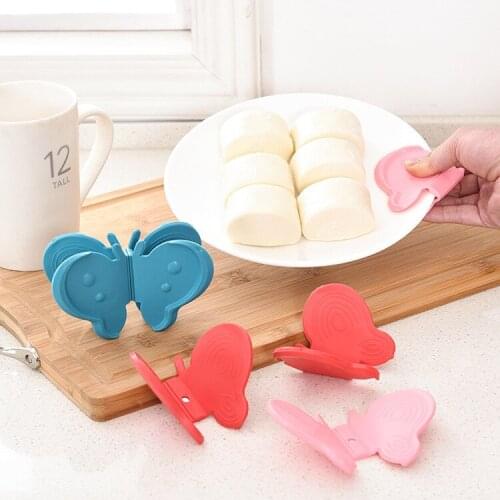 1PCS Butterfly kitchen silicone insulation against hot plate clip With magnet taken oven thickened protect hands take bowl