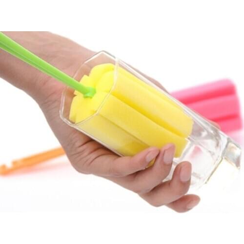 1Pc Bottle Coffe Tea Glass Cup Mug random color oxford cloth Kitchen Cleaning Tool Sponge Brush For Wineglass 5.5x25cm