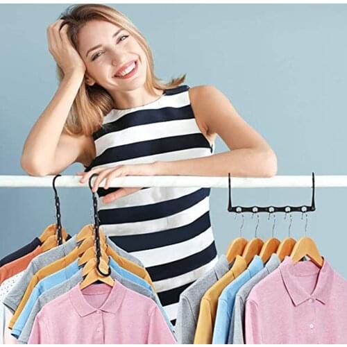 1 Pcs Magic Clothes Hangers Hanging Cloth Closet Folding Hanger Shirts Tidy Save Space Organizer Hangers Closet Organizer Cabide