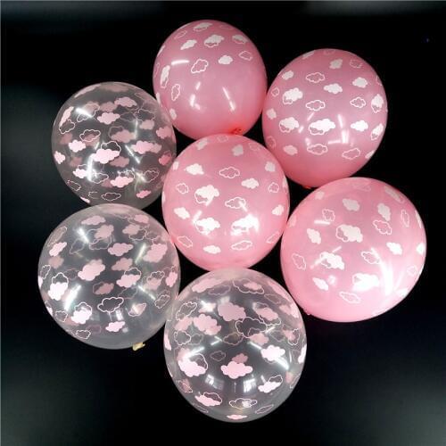 12inch pink clear Cloud Balloons 50pcs Latex Balloons for girls Birthday Party Childrens Day Decorations Romantic Party