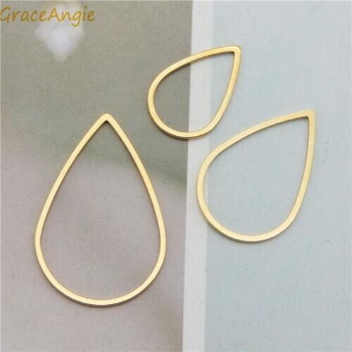 12pcs/lot Teardrop Charms For Earrings Finding Necklace Jewelry Making Hollow Waterdrop Shape Pendant Connector Wholesale Gifts