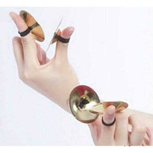2pcs Musical Instrument Belly Dancing Indian Brass Finger Cymbals Middle East Percussion Cymbals Props Percussion Instrument