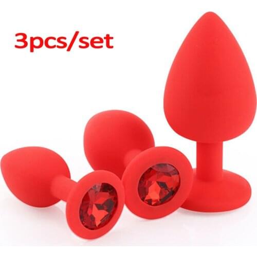 3pcs/Set Silicone Anal Plug Adult Erotic Anus Masturbator Dilator G Spot Stimulator Buttplug Sex Toys For Men/Women Ass Plug