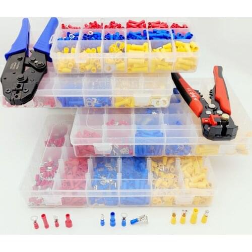 480/700/720/900pcs various crimp terminal insulated cable connector,U shovel ring fork cold press terminal kit,auto parts+pliers