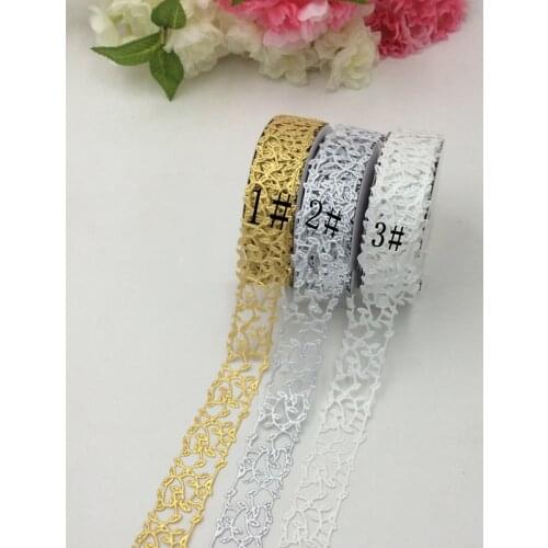 5 yards Leaf Vine Hollow Polyester Embossed Ribbon DIY Cake Box Gift Bouquet Packaging Ribbons Craft Hair Bow Clothing Accessori
