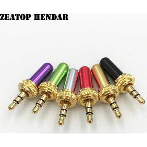 8Pcs Special Mini 3.5mm Screw Lock Stereo Jack Plug Gold Plated Soldering for DIY Stereo Headset Earphone