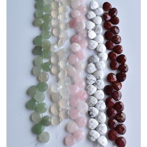 Wholesale 26pcs/lot Fashion assorted natural stone water drop cut faceted beads 13mm charm for jewelry making free shipping