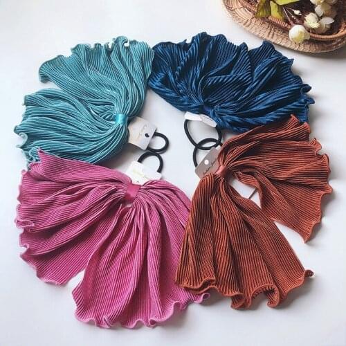 Geebro Personality Striped Big Bow Rubber Band Hair Tie Girl Dream Princess Elastic Hair Bands Ponytail Holder Women Hairdress