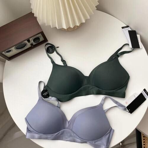Wriufred Underwear push uo lingerie and briefs set sexy basic no steel ring thin bra comfortable large size bralette with pants