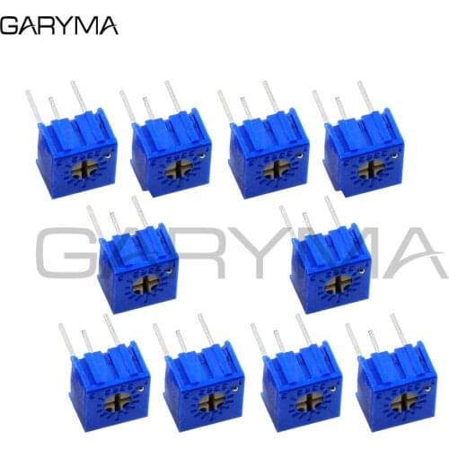 10pcs 3362P Kit High Precision 3362 50 100 200 500 ohm 1K 2K 5K 10K 20K 50K 100K 200K 500K 1M ohm Trimpot Trimmer Potentiometer