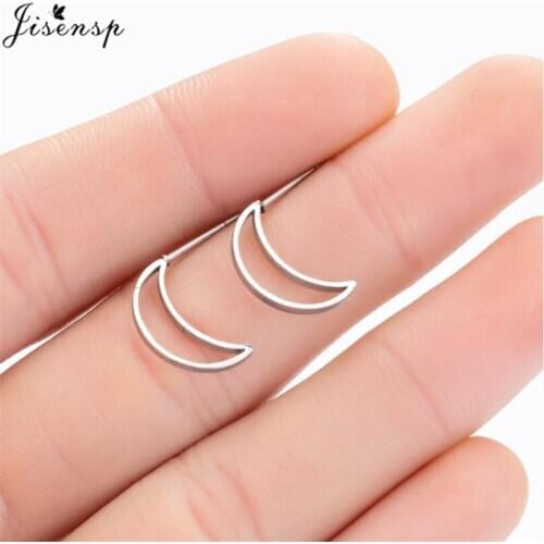 Tiny Hollow Out Crescent Moon Stud Earrings Stainless Steel Teen Jewelry Earings Mothersday Celestial Birthday Gift Bijoux