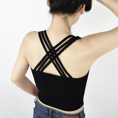 Girls Shoulder Straps Tank Tops Crop Teens Underwear Children Vest Kids Navel Sleeveless Pure Gymnastics Fitness Cotton Clothes