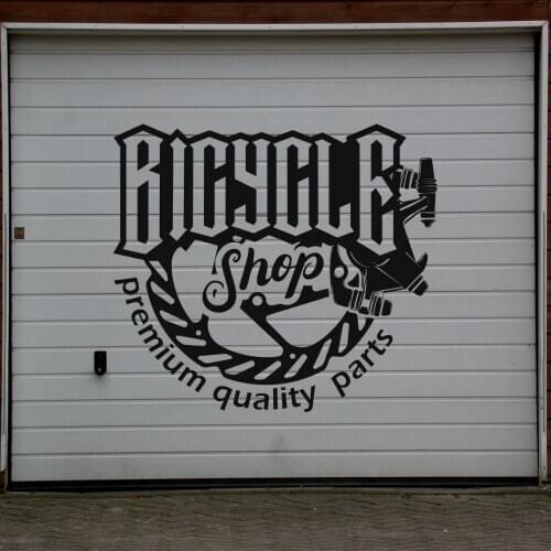 Bicycle Shop Silhouette Wall Sticker Car Service Garage Workshop Wall Art Decoration A001425