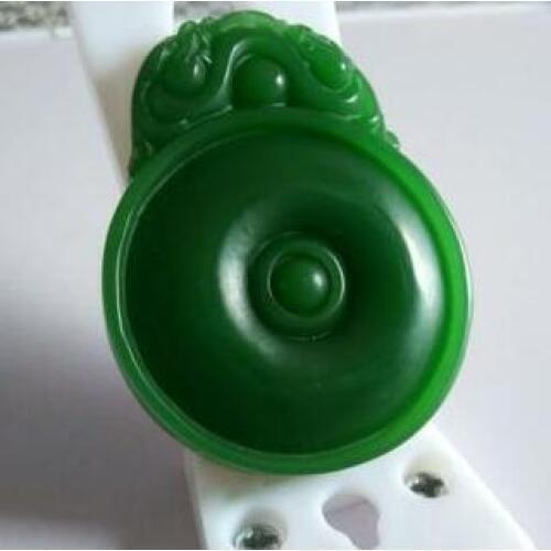 Natural Green Hand-carved Chinese Hetian Jade Dragon Pendant + Rope Necklace