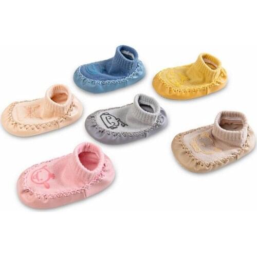 Baby Boys Girls Shoes Sock Non-slip Floor Socks Baby Soft Rubber Sole Newborn Toddler Shoes Socks Baby Socks