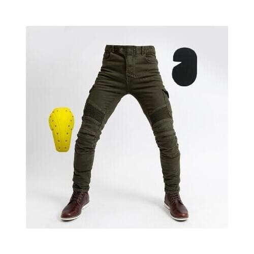 NEW 2020 motorcycle racing pants motorcycle riding equipment anti-fall straight high elastic jeans With 4 knee pads protection