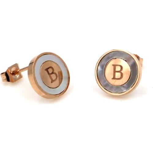 Martick Fashion Popular Stud Earrings With B Letter Colorful Shell Stud Earrings For Girl Present Never Fade E215