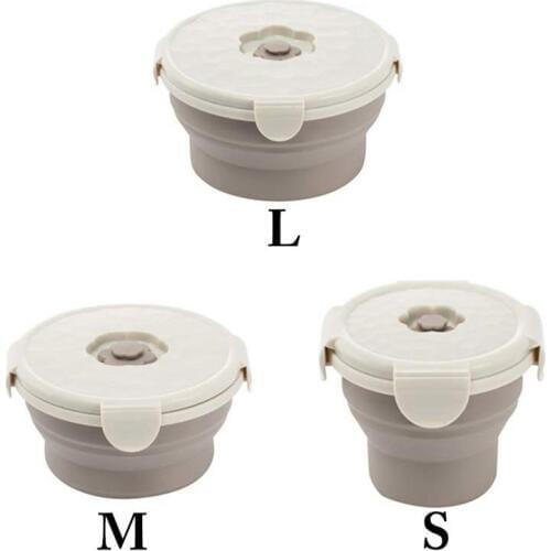 Portable Retractable Outdoor Picnic Box Foldable Lunch Box Travel Silicone Lunch Boxs With Cover Eco-Friendly Reusable Tableware