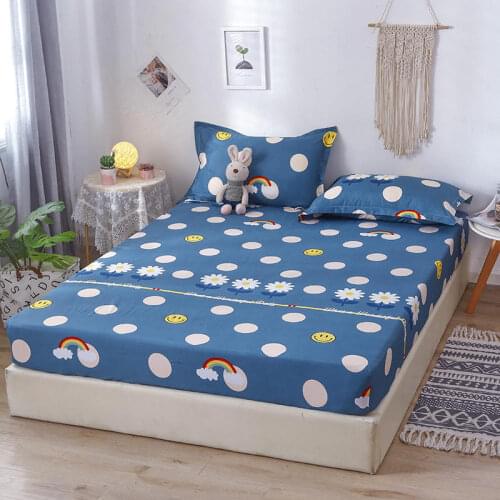 3 Pcs Bed Sheets on Elastic Cartoon Rainbow Fitted Sheet for Kids sabanas de cama 150 Single Bed Linen with Elastic