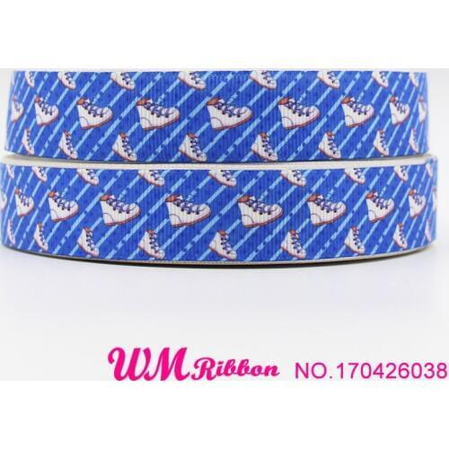 Q&N OEM ribbon 7/8inch 22mm 170426038 shoes printed grosgrain ribbon 50yds/roll free shipping for headband hair tie