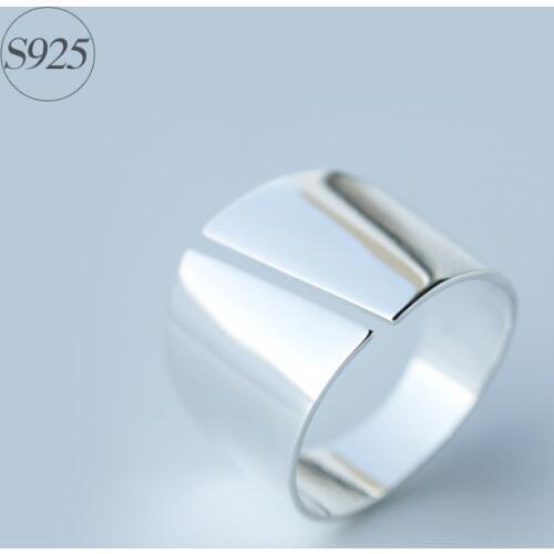 Size6.5-size9.5 Real. 925 Sterling Silver jEWELRY High Polished Rocker Ring Band Wider 15mm jewelry Long Ring Comfortable J811