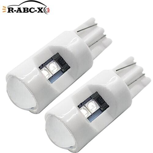 RUIANDSION 2Pcs 360Lm 3030SMD W5W 194 T10 10mm Car Position Indicator Dashboard Light 12V Ice Blue Green 6000K Pink Amber Red