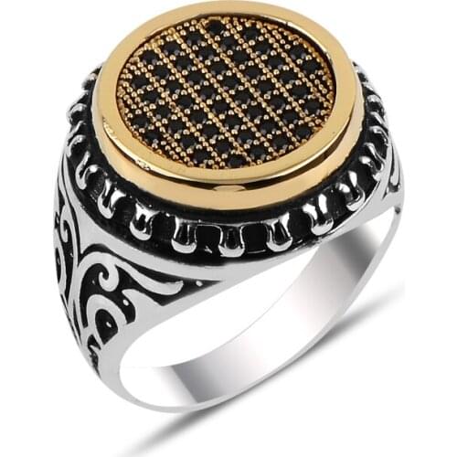 Silverlina Silver Zircon Stone Men 'S Ring